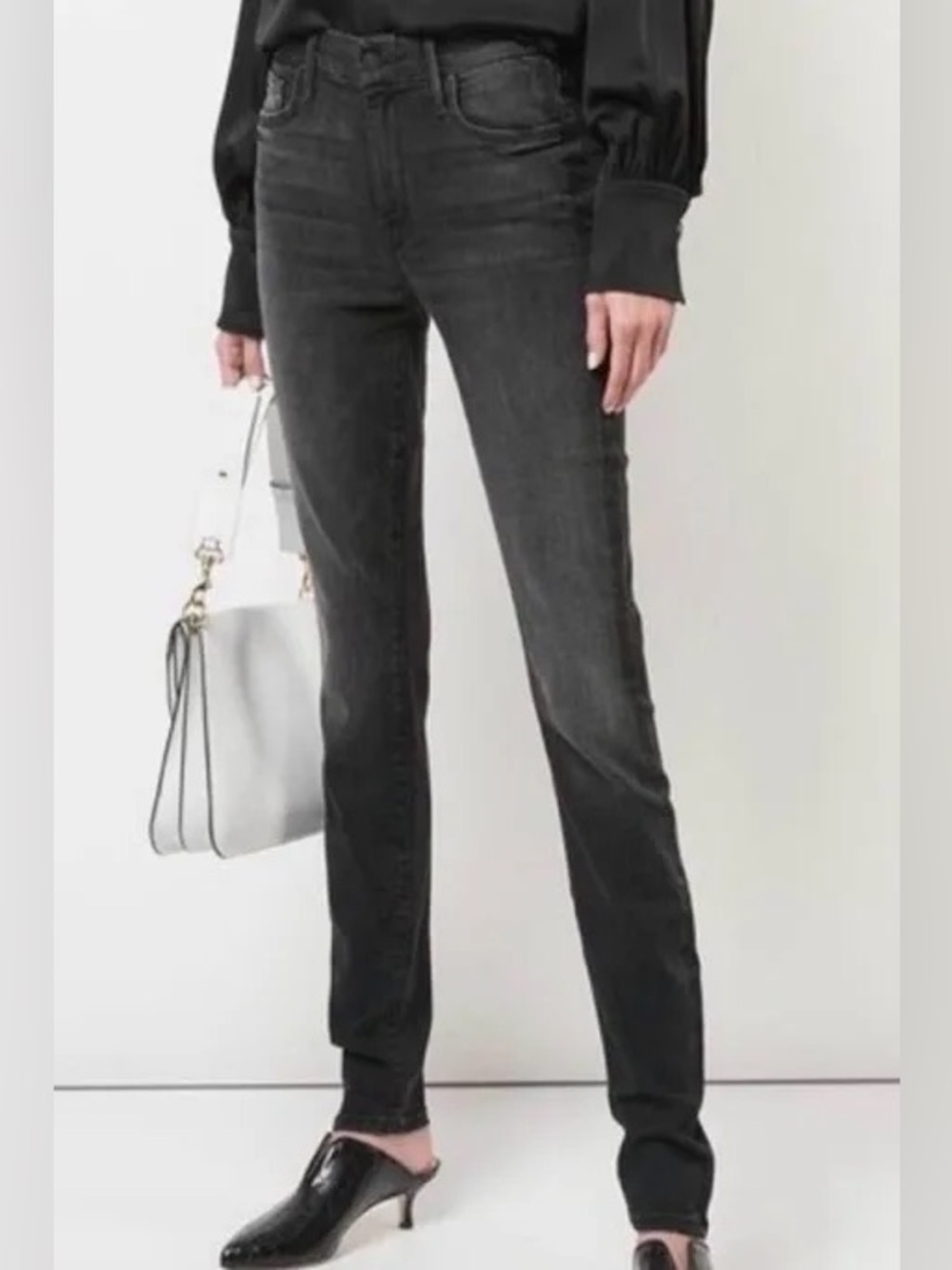 Mother The Looker Jeans Womens 28 Washed Black Night Hawk Skinny